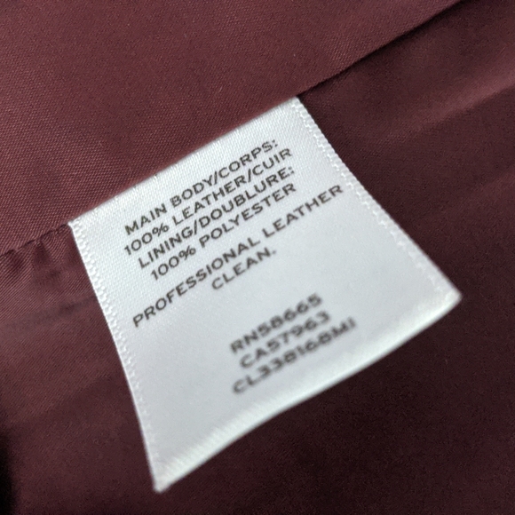 Classiques Entier large leather jacket in deep plum - Picture 4 of 6